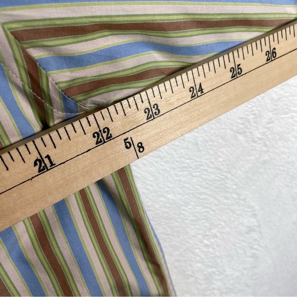 Kuhlman striped dress shirt size 40 men 100% cotton made in Turkey long‎ sleeve - Picture 6 of 10